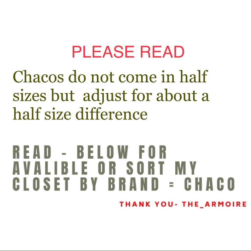 Chacos Size Chart and Info- OUT of stock - Chaco Sandals restock later - Picture 2 of 7